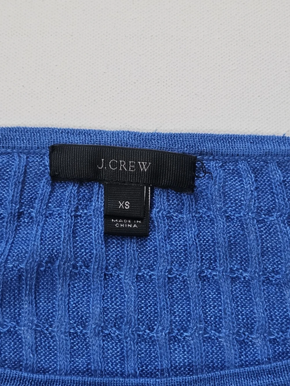 J. Crew‎ Lightweight Linen Cable Sweater Womens XS Blue Textured Quiet Luxury